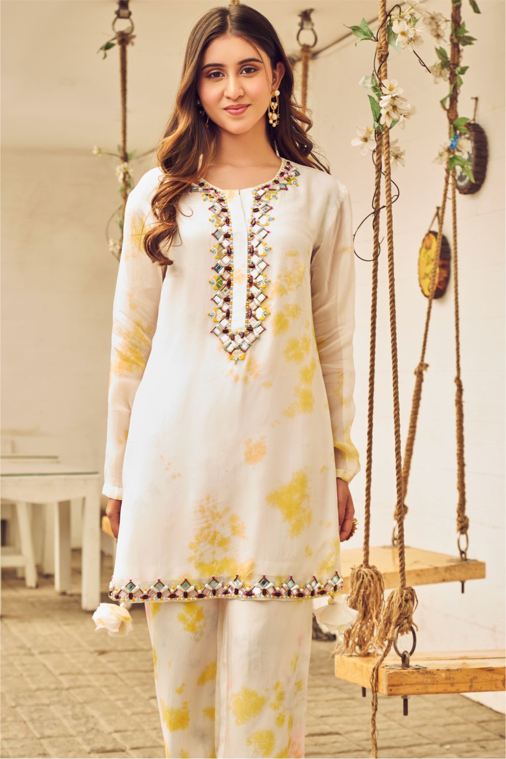 Embroidered Cotton Kurti Pant Set for Ladies at Rs.599/Piece in surat offer  by Clothbaba